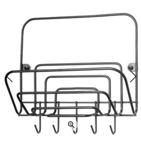 Order Home Wall Organizer Key Rack 5  Hooks and Mail Organizer Metal Black - Picture 3 of 9